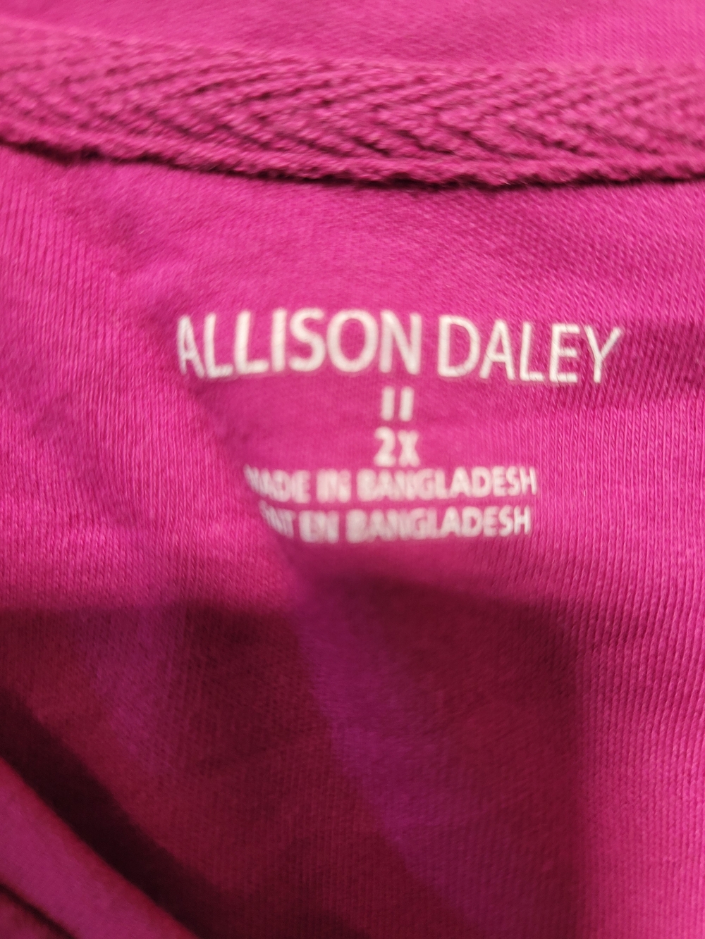Allison Daley Fuchsia Short Sleeve Tee with Rhinestone Bow - Picture 3 of 4